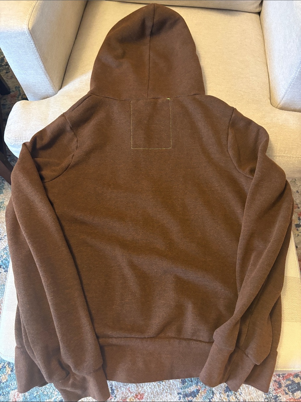 Aviator Nation Brown Zip-Up Hoodie with Retro Stripe Chest - Picture 4 of 4